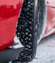 Custom-made studded tires, designed specifically for ice tracks and racing drive.