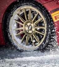 Custom-made studded tires, designed specifically for ice tracks and racing drive.